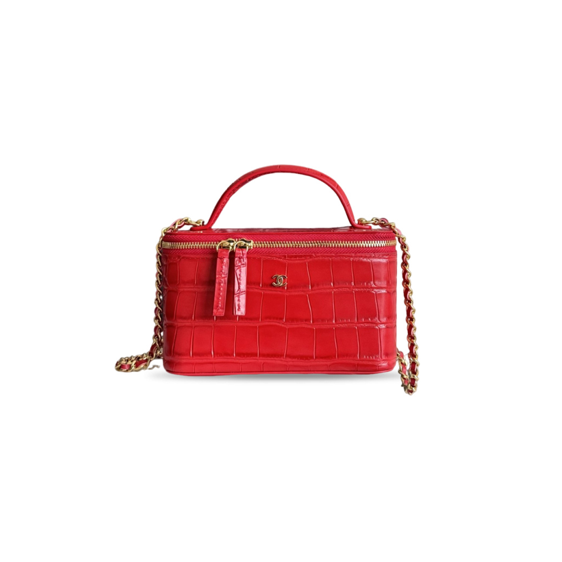 CHANEL SMALL TOP HANDLE LONG VANITY CASE (16.5*10*8cm)